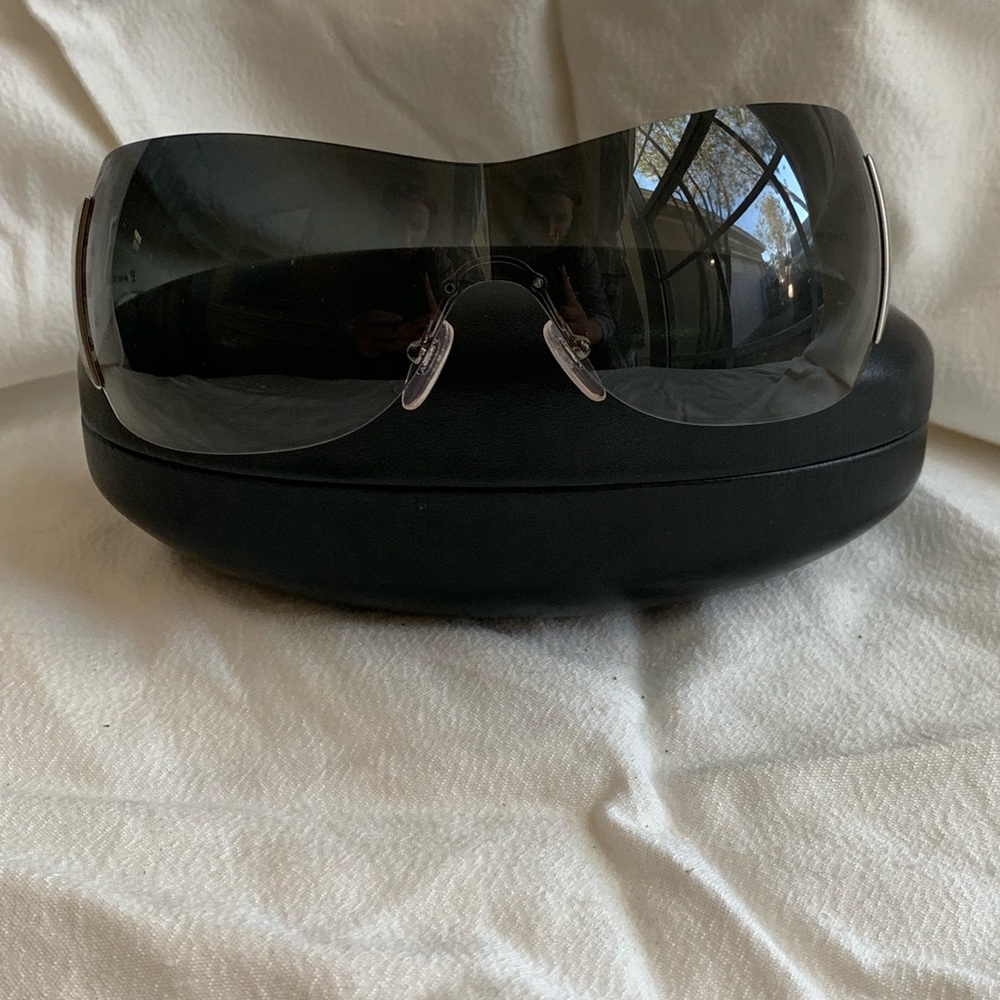 B&W Prada wrap sunglasses with case